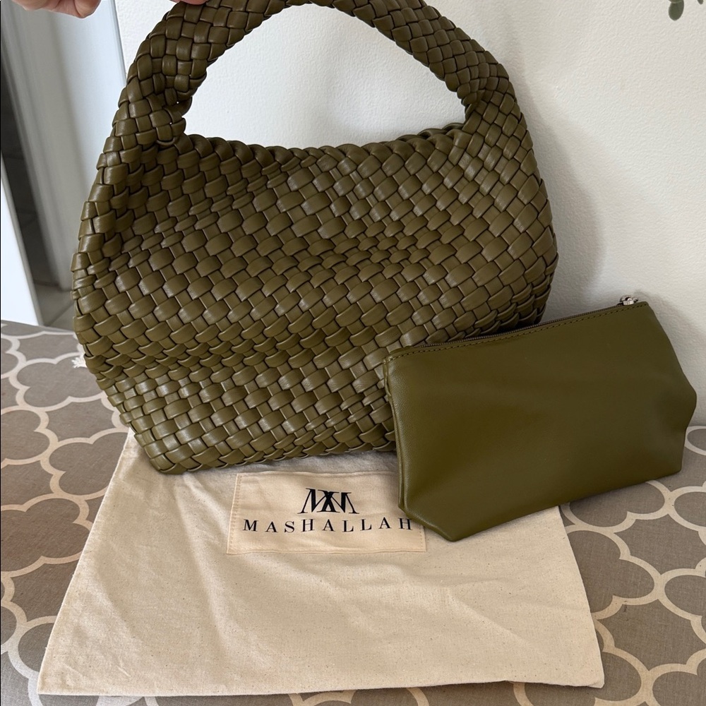 Olive Green Woven Women's Bag Set